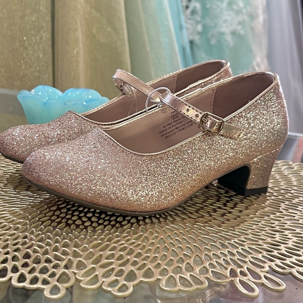 Sparkly ROSE  GOLD Mary Jane Heels